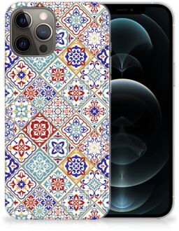 B2Ctelecom Leuk TPU Back Cover iPhone 12 Pro Max Hoesje Tegels Kleur