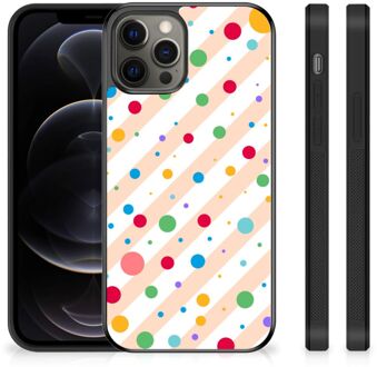 B2Ctelecom Leuk TPU Back Cover iPhone 12 Pro Max Telefoon Hoesje met Zwarte rand Dots