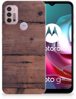 B2Ctelecom Leuk TPU Back Cover Motorola Moto G30 | G10 GSM Hoesje Customize Old Wood