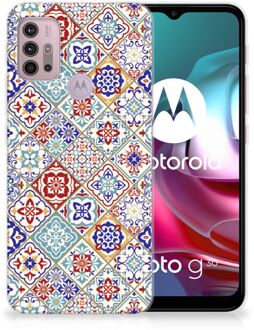 B2Ctelecom Leuk TPU Back Cover Motorola Moto G30 | G10 Hoesje Tegels Kleur