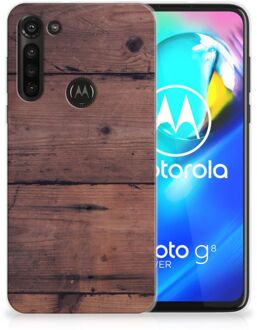 B2Ctelecom Leuk TPU Back Cover Motorola Moto G8 Power GSM Hoesje Customize Old Wood