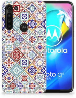 B2Ctelecom Leuk TPU Back Cover Motorola Moto G8 Power Hoesje Tegels Kleur