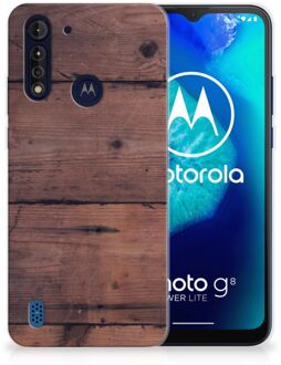 B2Ctelecom Leuk TPU Back Cover Motorola Moto G8 Power Lite GSM Hoesje Customize Old Wood