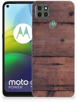 B2Ctelecom Leuk TPU Back Cover Motorola Moto G9 Power GSM Hoesje Customize Old Wood