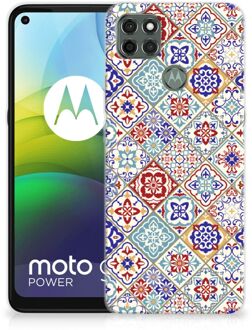 B2Ctelecom Leuk TPU Back Cover Motorola Moto G9 Power Hoesje Tegels Kleur