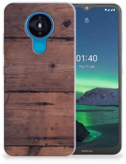 B2Ctelecom Leuk TPU Back Cover Nokia 1.4 GSM Hoesje Customize Old Wood