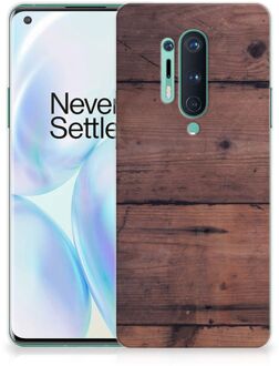 B2Ctelecom Leuk TPU Back Cover OnePlus 8 Pro GSM Hoesje Customize Old Wood