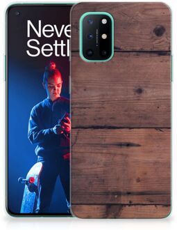 B2Ctelecom Leuk TPU Back Cover OnePlus 8T GSM Hoesje Customize Old Wood