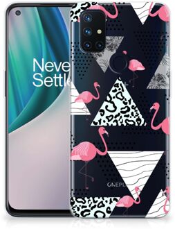 B2Ctelecom Leuk TPU Back Cover OnePlus Nord N10 5G GSM Hoesje Doorzichtig Flamingo Triangle