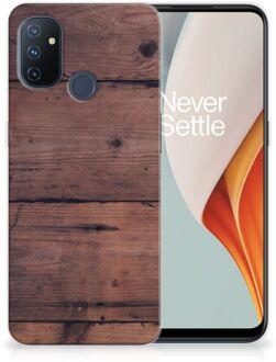 B2Ctelecom Leuk TPU Back Cover OnePlus Nord N100 GSM Hoesje Customize Old Wood