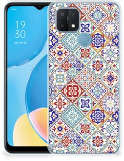 B2Ctelecom Leuk TPU Back Cover OPPO A15 Hoesje Tegels Kleur