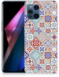 B2Ctelecom Leuk TPU Back Cover OPPO Find X3 | X3 Pro Hoesje Tegels Kleur