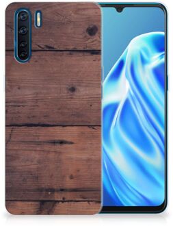 B2Ctelecom Leuk TPU Back Cover OPPP A91 GSM Hoesje Customize Old Wood