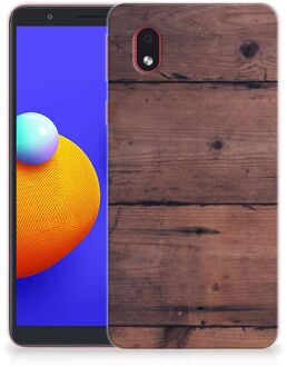 B2Ctelecom Leuk TPU Back Cover Samsung Galaxy A01 Core GSM Hoesje Customize Old Wood