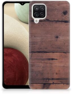 B2Ctelecom Leuk TPU Back Cover Samsung Galaxy A12 GSM Hoesje Customize Old Wood