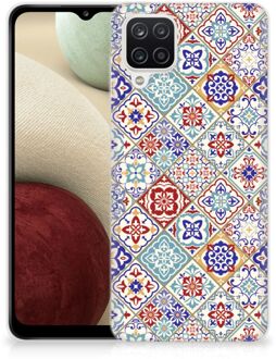 B2Ctelecom Leuk TPU Back Cover Samsung Galaxy A12 Hoesje Tegels Kleur