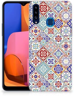 B2Ctelecom Leuk TPU Back Cover Samsung Galaxy A20s Hoesje Tegels Kleur