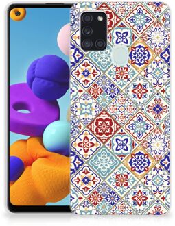 B2Ctelecom Leuk TPU Back Cover Samsung Galaxy A21s Hoesje Tegels Kleur