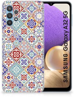 B2Ctelecom Leuk TPU Back Cover Samsung Galaxy A32 5G Hoesje Tegels Kleur