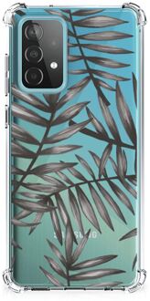 B2Ctelecom Leuk TPU Back Cover Samsung Galaxy A52 4G/5G Telefoonhoesje  met doorzichtige rand Leaves Grey