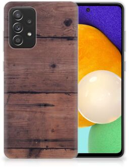 B2Ctelecom Leuk TPU Back Cover Samsung Galaxy A52 (5G/4G) GSM Hoesje Customize Old Wood