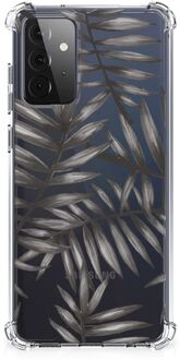 B2Ctelecom Leuk TPU Back Cover Samsung Galaxy A72 4G/5G Telefoonhoesje  met doorzichtige rand Leaves Grey