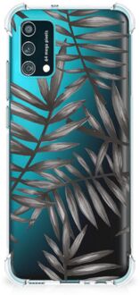 B2Ctelecom Leuk TPU Back Cover Samsung Galaxy M02s | A02s Telefoonhoesje  met doorzichtige rand Leaves Grey