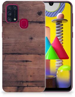 B2Ctelecom Leuk TPU Back Cover Samsung Galaxy M31 GSM Hoesje Customize Old Wood