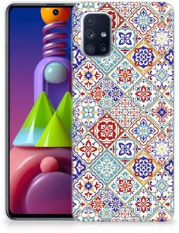 B2Ctelecom Leuk TPU Back Cover Samsung Galaxy M51 Hoesje Tegels Kleur