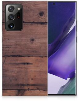 B2Ctelecom Leuk TPU Back Cover Samsung Galaxy Note20 Ultra GSM Hoesje Customize Old Wood