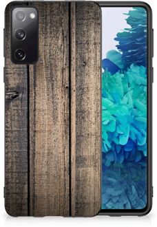 B2Ctelecom Leuk TPU Back Cover Samsung Galaxy S20 Telefoon Hoesje met Zwarte rand Steigerhout