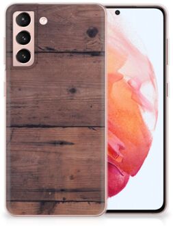 B2Ctelecom Leuk TPU Back Cover Samsung Galaxy S21 GSM Hoesje Customize Old Wood