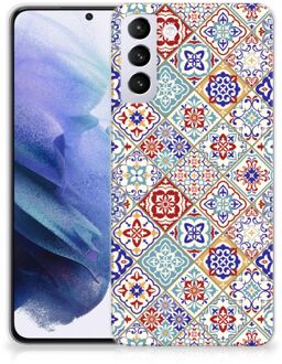 B2Ctelecom Leuk TPU Back Cover Samsung Galaxy S21 Plus Hoesje Tegels Kleur