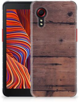 B2Ctelecom Leuk TPU Back Cover Samsung Galaxy Xcover 5 GSM Hoesje Customize Old Wood