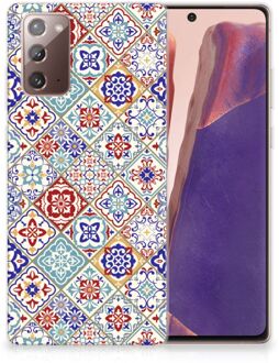 B2Ctelecom Leuk TPU Back Cover Samsung Note 20 Hoesje Tegels Kleur