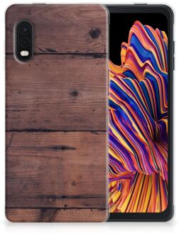 B2Ctelecom Leuk TPU Back Cover Samsung Xcover Pro GSM Hoesje Customize Old Wood