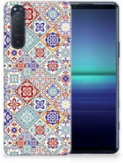 B2Ctelecom Leuk TPU Back Cover Sony Xperia 5II Hoesje Tegels Kleur