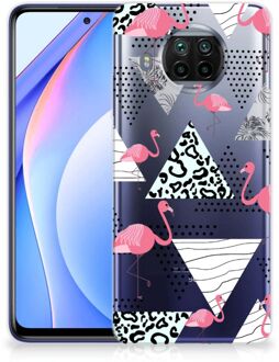 B2Ctelecom Leuk TPU Back Cover Xiaomi Mi 10T Lite GSM Hoesje Doorzichtig Flamingo Triangle