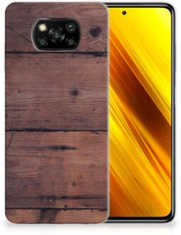 B2Ctelecom Leuk TPU Back Cover Xiaomi Poco X3 GSM Hoesje Customize Old Wood