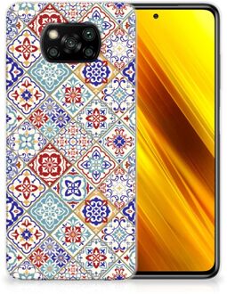 B2Ctelecom Leuk TPU Back Cover Xiaomi Poco X3 Hoesje Tegels Kleur