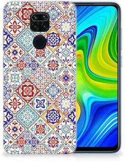 B2Ctelecom Leuk TPU Back Cover Xiaomi Redmi Note9 Hoesje Tegels Kleur