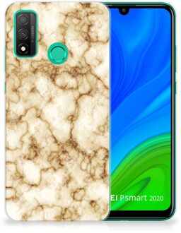 B2Ctelecom Leuk TPU Backcase Huawei P Smart 2020 Doorzichtig Hoesje Marmer Goud