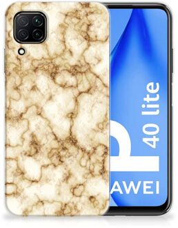 B2Ctelecom Leuk TPU Backcase Huawei P40 Lite Doorzichtig Hoesje Marmer Goud