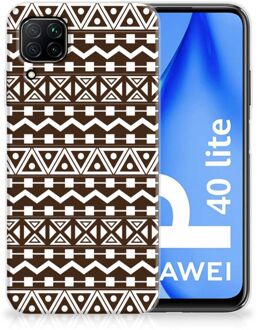 B2Ctelecom Leuk TPU Backcase Huawei P40 Lite Telefoon Hoesje Aztec Brown