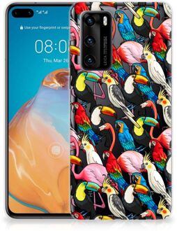 B2Ctelecom Leuk TPU Backcase Huawei P40 Telefoon Hoesje Birds