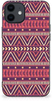 B2Ctelecom Leuk TPU Backcase iPhone 12 Pro | 12 (6.1") Telefoonhoesje met Zwarte rand Aztec Purple