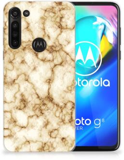 B2Ctelecom Leuk TPU Backcase Motorola Moto G8 Power Doorzichtig Hoesje Marmer Goud