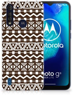 B2Ctelecom Leuk TPU Backcase Motorola Moto G8 Power Lite Telefoon Hoesje Aztec Brown