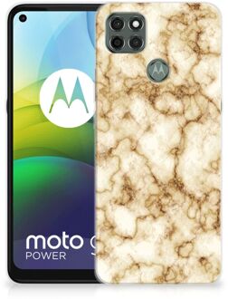 B2Ctelecom Leuk TPU Backcase Motorola Moto G9 Power Doorzichtig Hoesje Marmer Goud