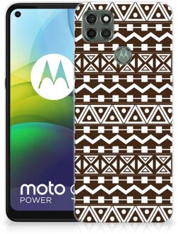 B2Ctelecom Leuk TPU Backcase Motorola Moto G9 Power Telefoon Hoesje Aztec Brown